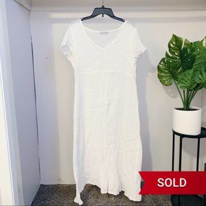 SOLD - Short Sleeve Sheer White Dress